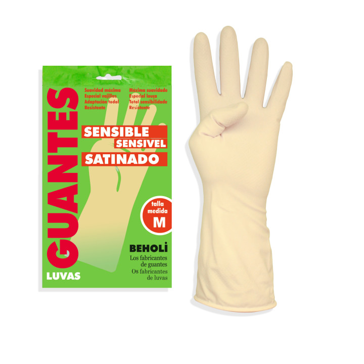 02 Guantes Goma Satinados (12 paq.) -M