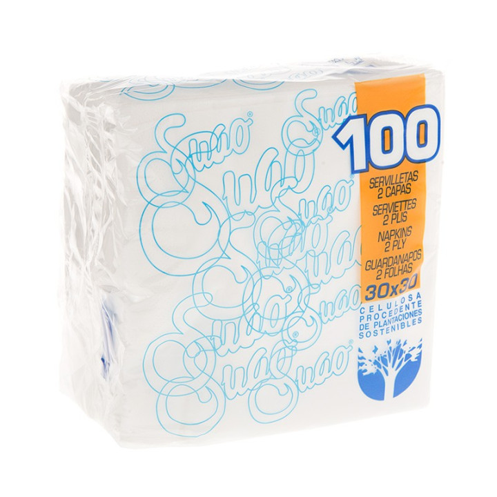 02 Caja Servilletas 30x 30 2 capas Blanca (3.200 uds.)
