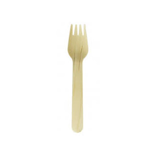12 Tenedor Madera 165 mm (Paquete de 100 uds.)