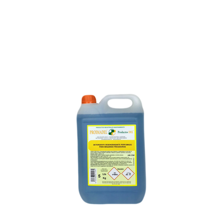 02 DEL Detergente Desengrasante Perfumado Máquinas Fregadoras (5 Kg)