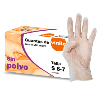 02 Guantes Vinilo  (100 uds.) - M