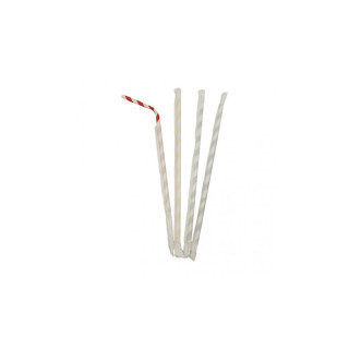 06 Cañita Enfundada Flexible Papel Rayas 6x230 mm (Paquete de 100 uds.)