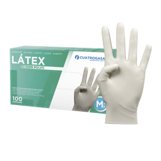01 Guantes de Látex CON POLVO ( 100 uds.) -S