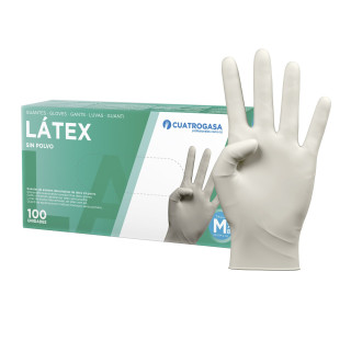 06 Guantes de Látex SIN POLVO (100 uds.) -L