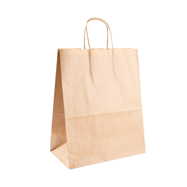 05 Bolsas con asas 26+14x32 Kraft (250 uds.)